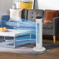 85° Oscillating Tower Fan with Remote Control, 3 Speeds, 2 Modes, Timer, LED Display, 30x30x78 cm, White
