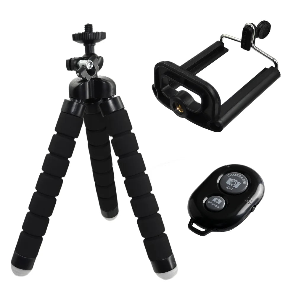 Versatile Portable Mini Tripod for Smartphones - Perfect Selfie Stick and Action Camera Stand with Holder Clip
