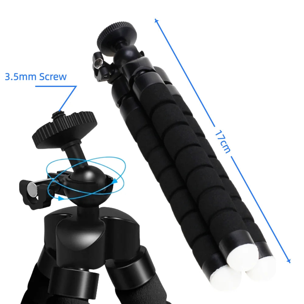 Versatile Portable Mini Tripod for Smartphones - Perfect Selfie Stick and Action Camera Stand with Holder Clip