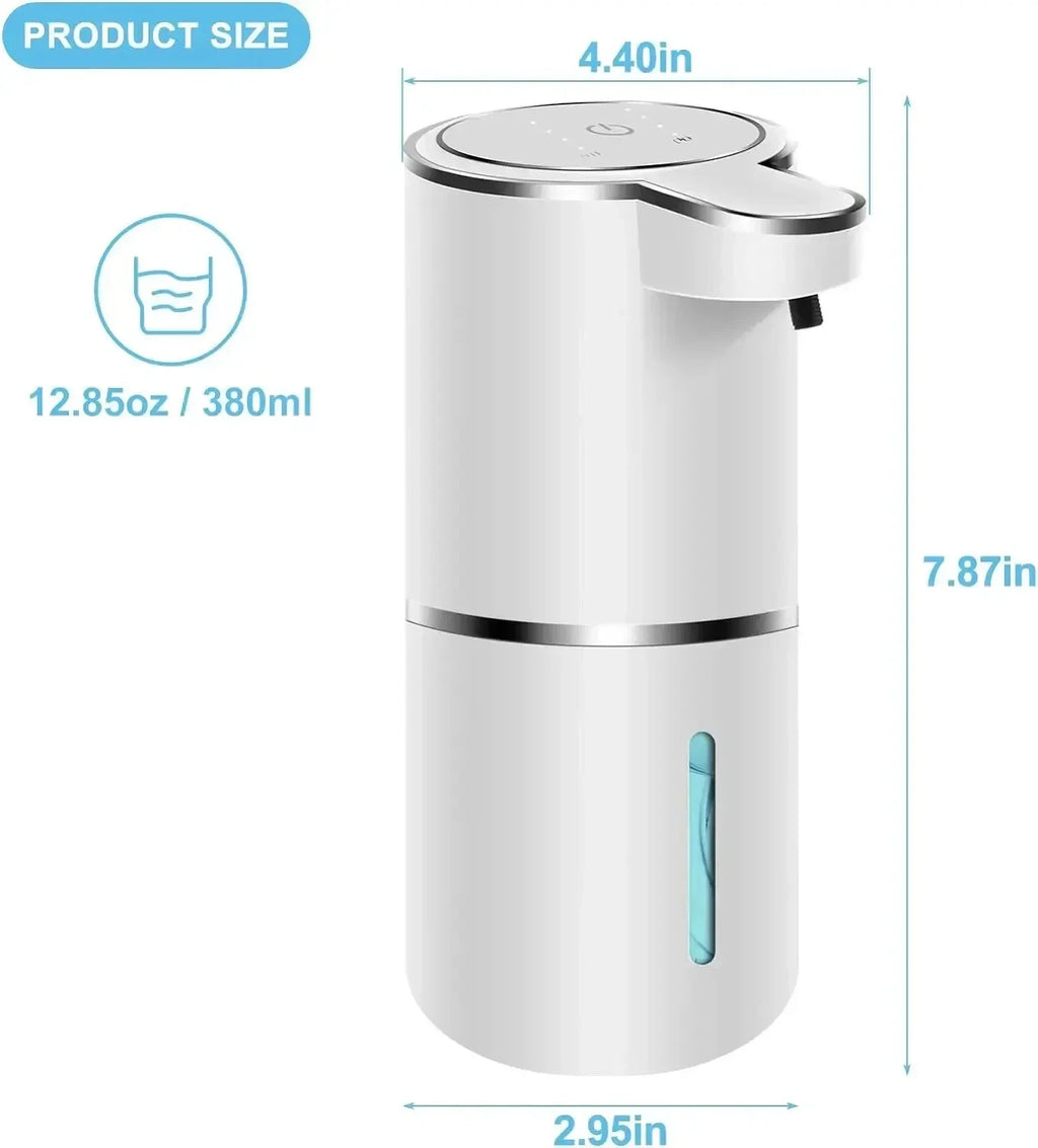 Automatic Soap Dispenser Touchless Foaming Soap Dispenser 380Ml USB Rechargeable Electric 4 Level Adjustable for Home