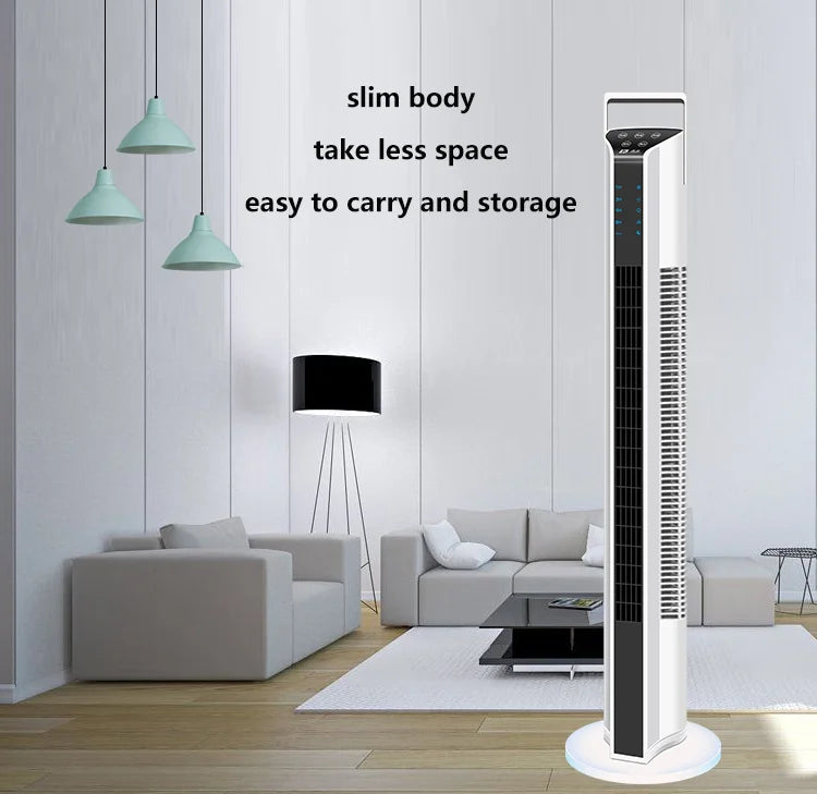 75Cm/95Cm/115Cm Height Electric Fan Household Tower Fan Floor Remote Control Automatic Oscillating Bladeless Fan Low Noise