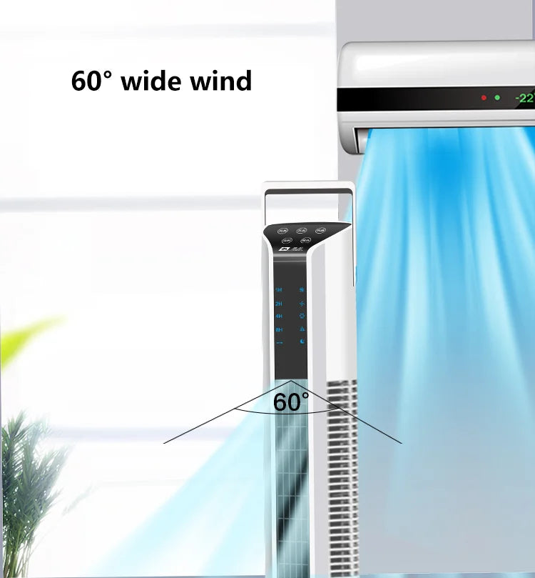 75Cm/95Cm/115Cm Height Electric Fan Household Tower Fan Floor Remote Control Automatic Oscillating Bladeless Fan Low Noise