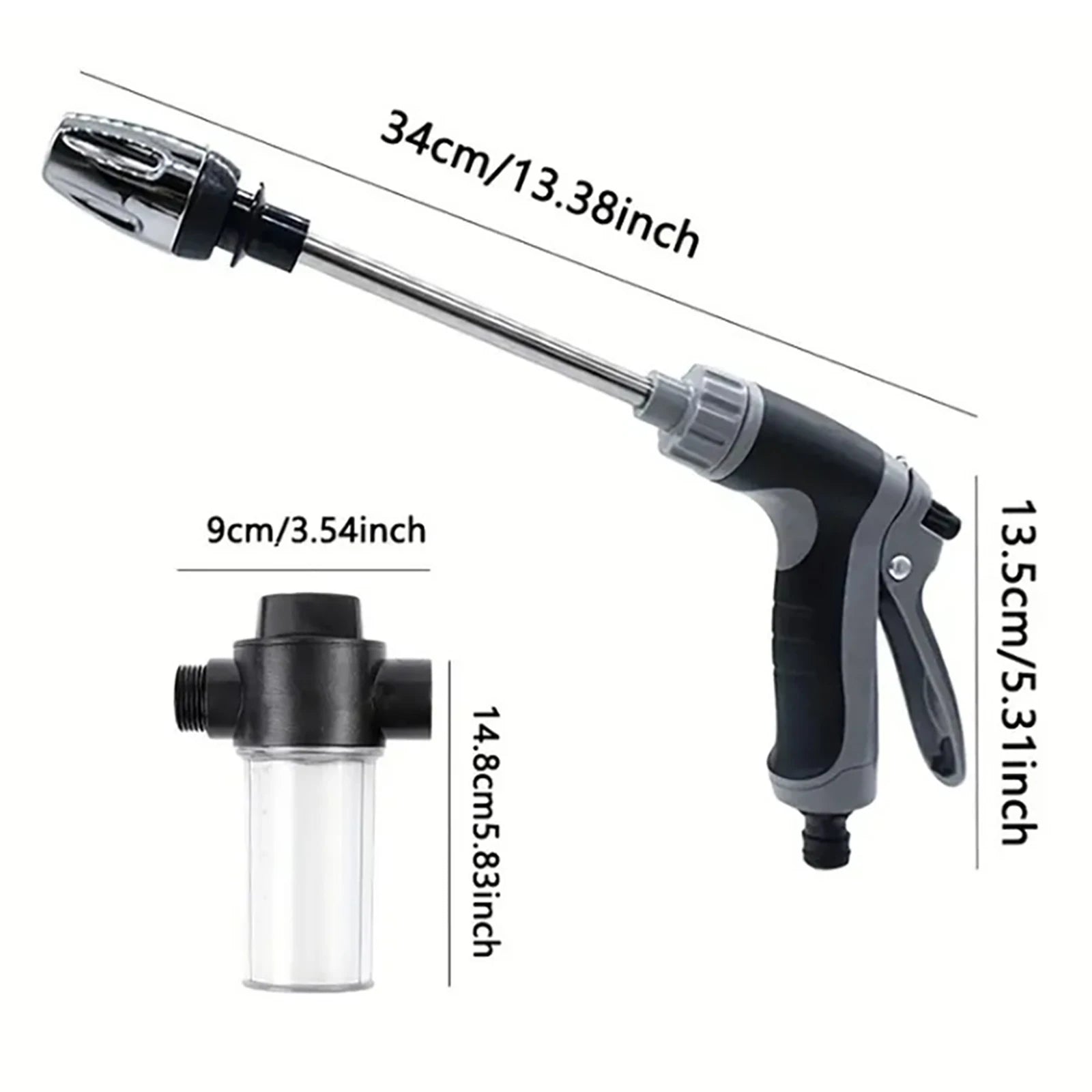 High Pressure Car Wash Sprayer W/ Adjustable Nozzle Garden Hose Pressure Washer Waterblitz Turbowasher Foam Gun for Car Cleaning