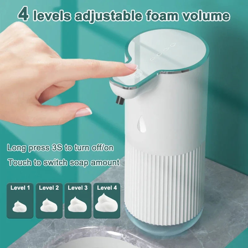 Automatic Soap Dispenser Touchless Foaming Soap Dispenser 380Ml USB Rechargeable Electric 4 Level Adjustable for Home