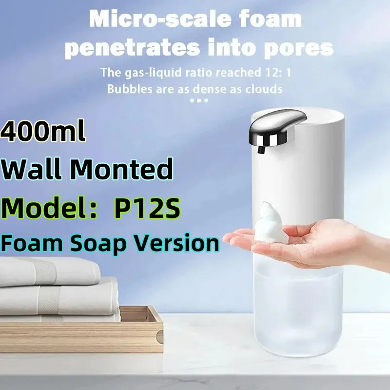 Automatic Soap Dispenser Touchless Foaming Soap Dispenser 380Ml USB Rechargeable Electric 4 Level Adjustable for Home