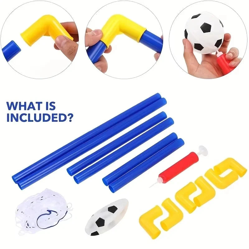 Lightweight Portable Micro Soccer Goal Set with Net Pump and Ball for Indoor/Outdoor Park and Beach Training
