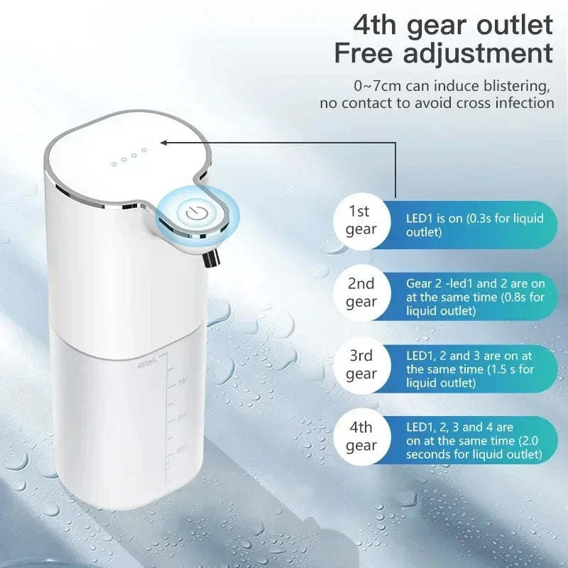 Automatic Soap Dispenser Touchless Foaming Soap Dispenser 380Ml USB Rechargeable Electric 4 Level Adjustable for Home