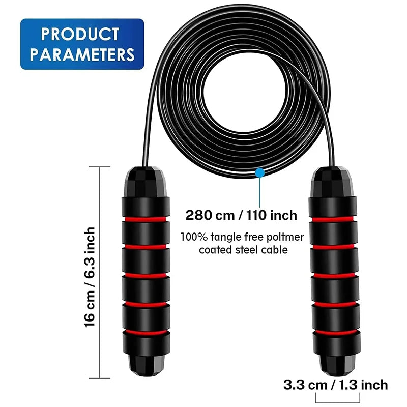 The New Jump Rope Steel Wire Skipping Exercise Adjustable Jumping Fitness Workout Training Home Sport Equipment Tangle-Free