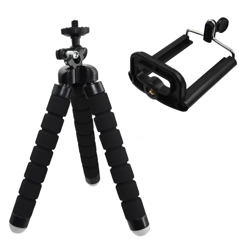Versatile Portable Mini Tripod for Smartphones - Perfect Selfie Stick and Action Camera Stand with Holder Clip