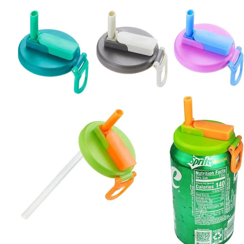 Reusable Silicone Soda Can Lid with Straw Bpa‑Free Leak‑Proof Beverage Can Cover for Beer Juice Travel Picnic